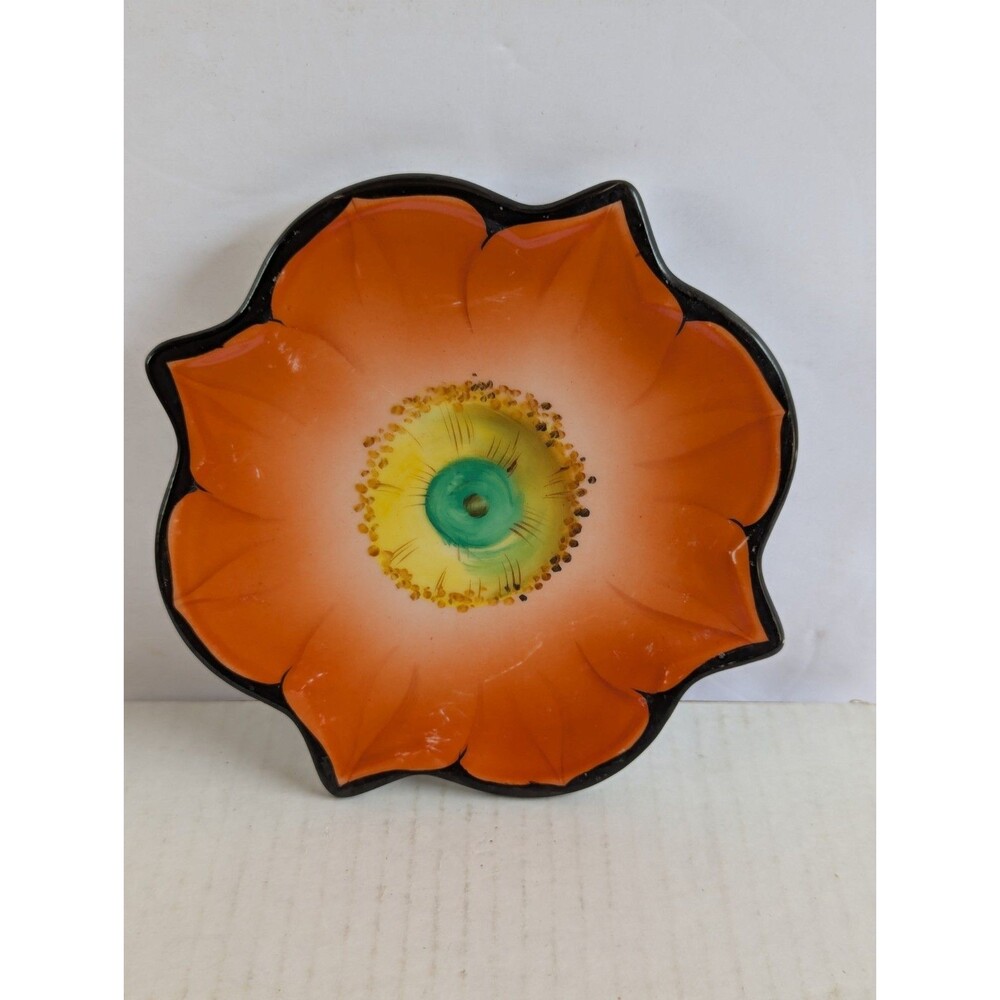 Rare Estate Find Vintage Noritake Clay Art Poppy Ceramic 6 inch Nut Dish